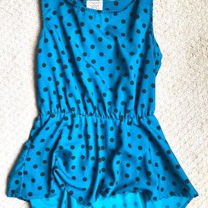 Polka Dot Peplum Top
